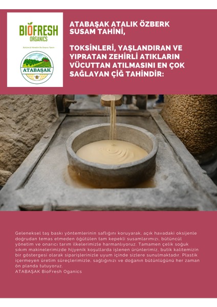 Atalık Özberk Çiğ Susam Tahini 300 Gr, Yüksek Kaliteli Yerli Susam, Glutensiz, %100 Susam