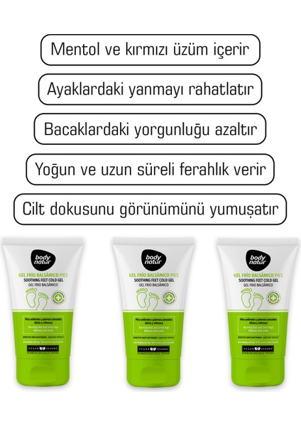 Body Natur Ayak Yatıştırıcı Soğuk Jel Yanma Yorgunluk Giderici Rahatlatıcı Bacak Jeli - Soothing Cold Gel 100ML