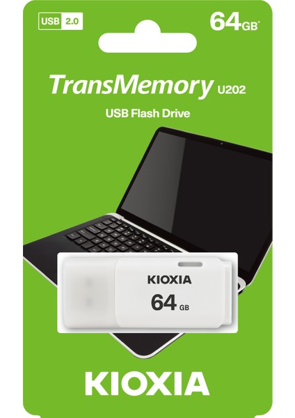 64GB Usb2.0 Kıoxıa Beyaz USB Bellek LU202W064GG4