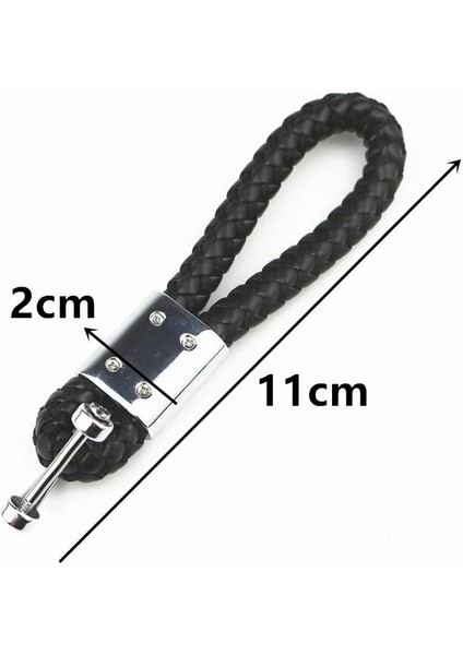 Örgülü Deri Anahtarlık - Siyah Deri Örgü Anahtarlık Chevrolet ile Uyumlu modelleri