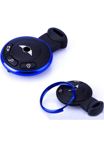 Alüminyum Kumanda Halkası - Anahtar Bilezik Mavi Renk Mini Cooper ile Uyumlu