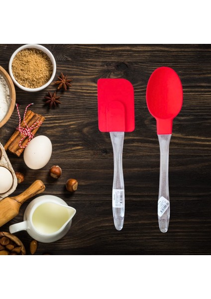Kırmızı Silikon 2 Parça Spatula Kaşık Seti fiyatları