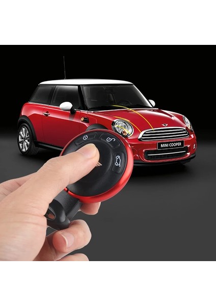 Anahtar Halkası Kırmızı Renk - Kumanda Halkası - Alüminyum Bilezik Mini Cooper ile Uyumlu