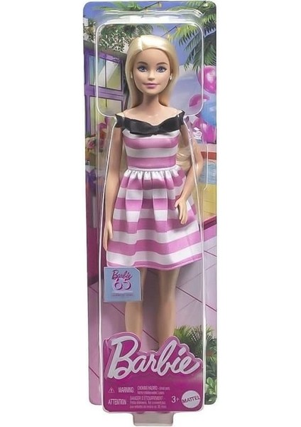 HTH66 Barbie 65.yıl Özel Pembe Elbiseli Bebek