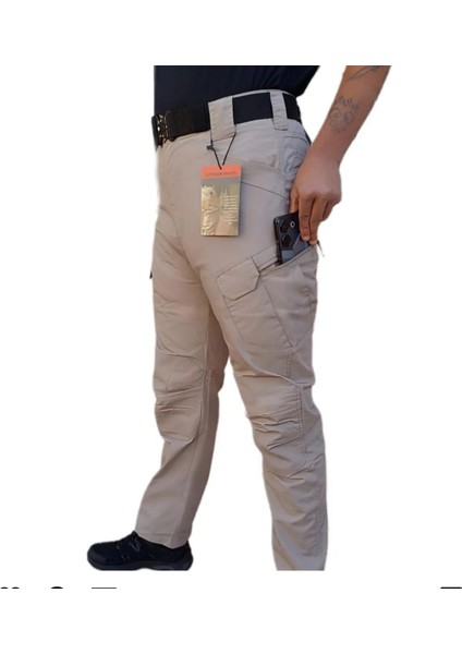 Taktik Pantolon Erkek Rahat Su Itici Terletmez Dayanıklı 4 Mevsim Bej