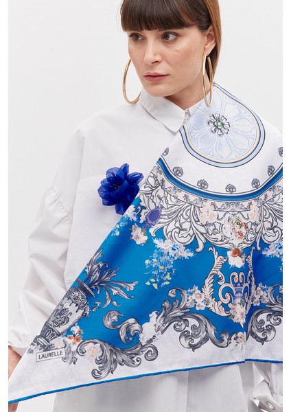 Tivil Eşarp Ottoman Mavi