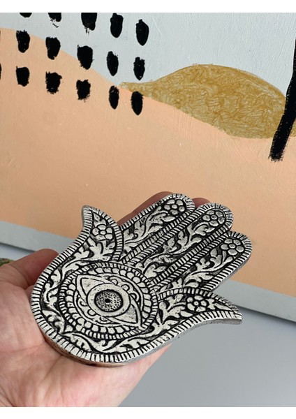 Fatima'nın Eli Şeklinde Gümüş Renk Metal Tütsülük modelleri