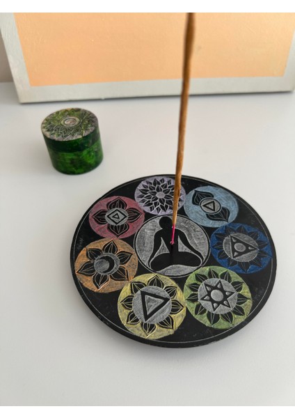 Obsidyen Taşından Yapılmış 7 Çakra Tasarım Tütsülük fırsatları