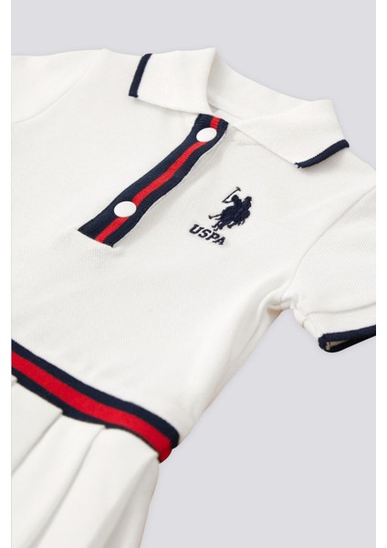 U.S. Polo Assn. Kız Bebek Pike - Elbise - Krem