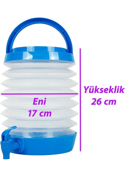 Su Sebili Ayran Meşrubat Içecek Bidonu Sebil Katlanabilir Musluklu Termos Çeşmeli Körüklü 5.5 Litre