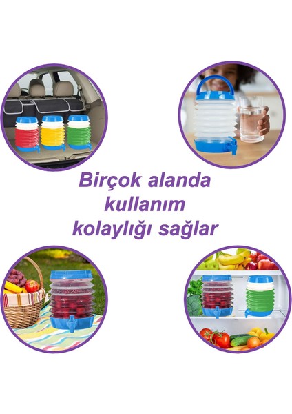 Su Sebili Ayran Meşrubat Içecek Bidonu Sebil Katlanabilir Musluklu Termos Çeşmeli Körüklü 5.5 Litre