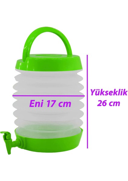 Su Sebili Ayran Meşrubat Içecek Bidonu Sebil Katlanabilir Musluklu Termos Çeşmeli Körüklü 5.5 Litre