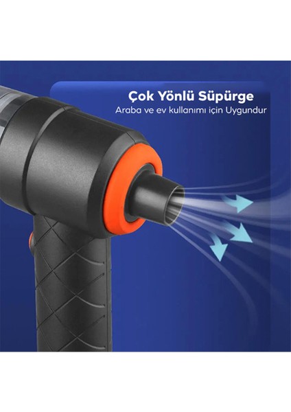 2 Yıl Ally 9000PA Güçlü Emiş Üfleme Özellikli Ev Araç Kablosuz Şarjlı El Süpürgesi 5000MAH Siyah modelleri