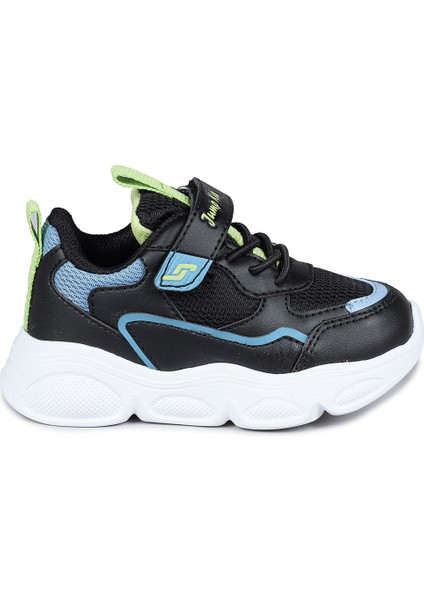 28122 Cırtlı Siyah - İndigo Üniseks Çocuk Sneaker Günlük Spor Ayakkabı
