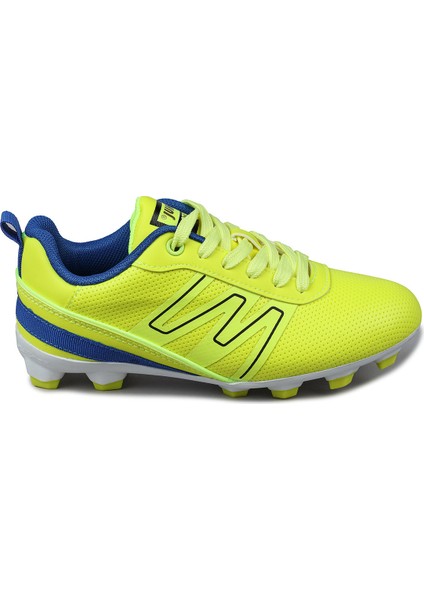 28843 Neon Yeşil - Mavi Üniseks Çocuk Çim Halı Saha Krampon Futbol Ayakkabısı