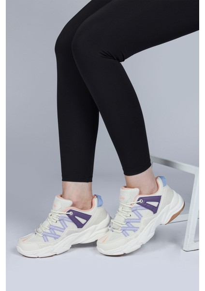 28701 Beyaz - Bej Kadın Sneaker Günlük Spor Ayakkabı