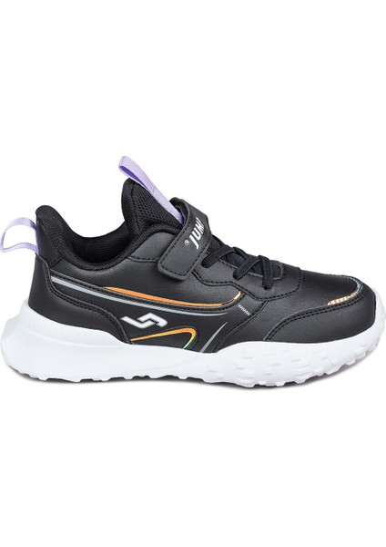 29601 Cırtlı Siyah - Lila Kız Çocuk Sneaker Günlük Spor Ayakkabı