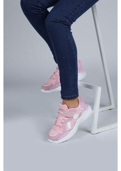 29189 Cırtlı Pembe - Beyaz Kız Çocuk Sneaker Günlük Spor Ayakkabı indirimleri
