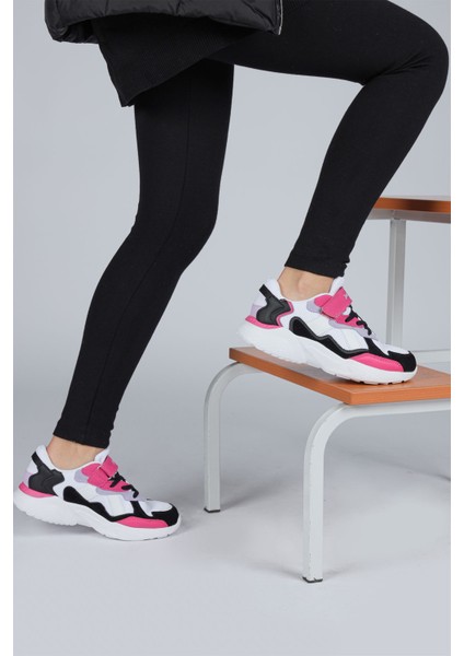 29189 Cırtlı Beyaz - Lila Kız Çocuk Sneaker Günlük Spor Ayakkabı indirimleri