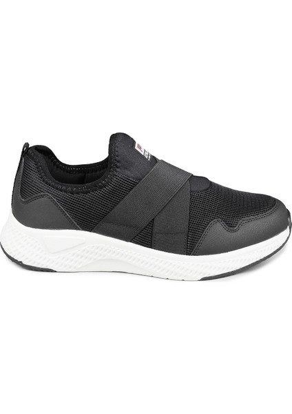 27384 Slip-On Siyah - Beyaz Kadın Sneaker Günlük Spor Ayakkabı