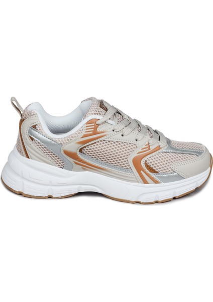 28712 Bej Kadın Sneaker Günlük Spor Ayakkabı