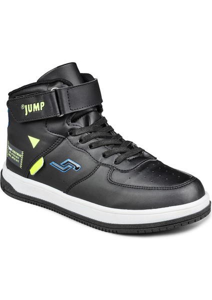 27834 Cırtlı Yüksek Bilekli Siyah - Beyaz Üniseks Çocuk Sneaker Günlük Spor Ayakkabı fiyatları