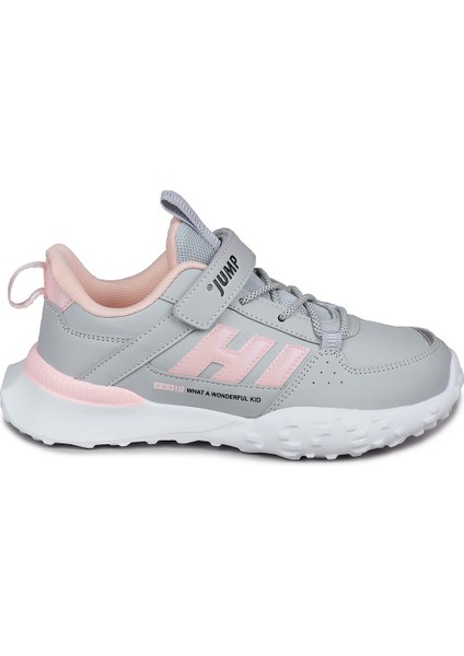 29602 Cırtlı Gri - Pembe Kız Çocuk Sneaker Günlük Spor Ayakkabı