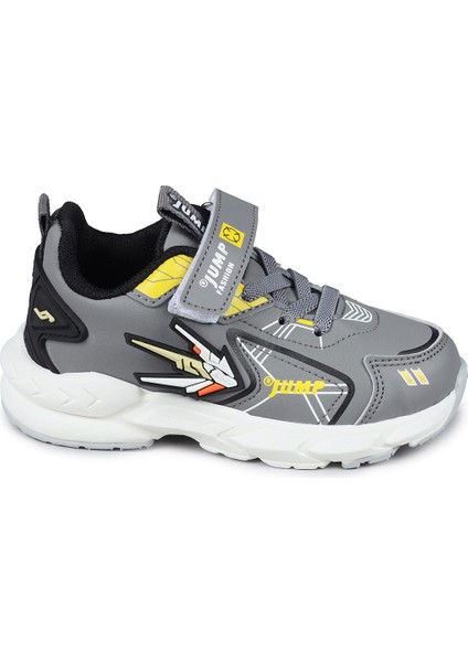 26982 Cırtlı Gri - Sarı Üniseks Çocuk Sneaker Günlük Spor Ayakkabı