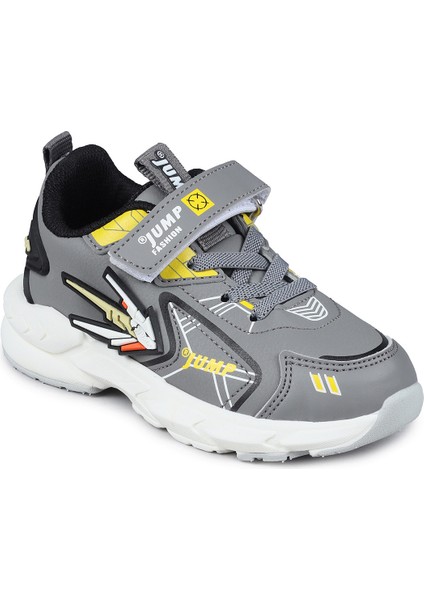 26982 Cırtlı Gri - Sarı Üniseks Çocuk Sneaker Günlük Spor Ayakkabı