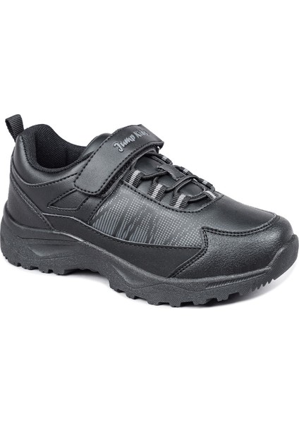 29195 Cırtlı Full Siyah Üniseks Çocuk Sneaker Günlük Spor Ayakkabı