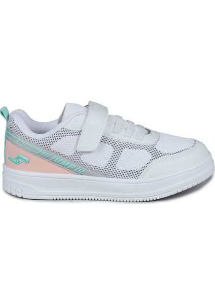 28128 Cırtlı Açık Gri - Somon Pembe Kız Çocuk Sneaker Günlük Spor Ayakkabı