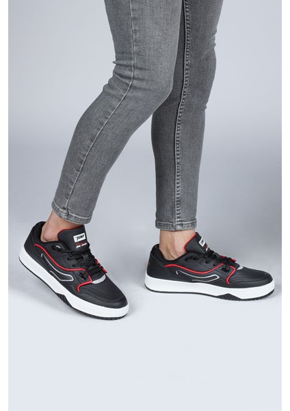 28520 Siyah - Beyaz Erkek Sneaker Günlük Spor Ayakkabı