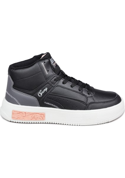 28756 Yüksek Bilekli Siyah Kadın Sneaker Günlük Spor Ayakkabı