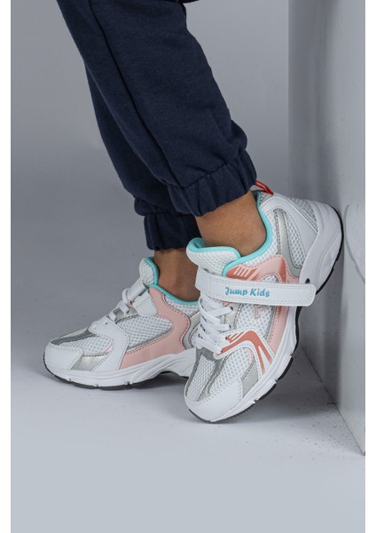 29203 Cırtlı Beyaz - Turuncu Kız Çocuk Sneaker Günlük Spor Ayakkabı fırsatları