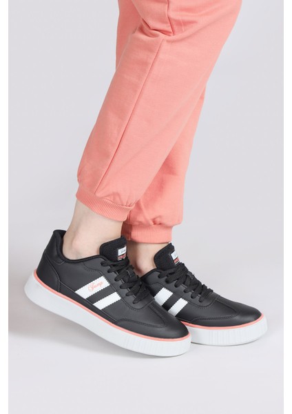 28146 Siyah - Somon Pembe Kadın Sneaker Günlük Spor Ayakkabı modelleri