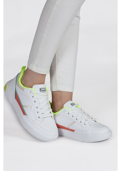 27792 Beyaz - Neon Yeşil Kadın Sneaker Günlük Spor Ayakkabı modelleri