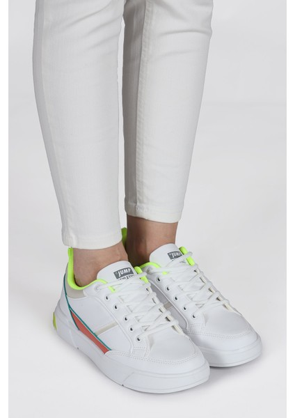27792 Beyaz - Neon Yeşil Kadın Sneaker Günlük Spor Ayakkabı indirimleri