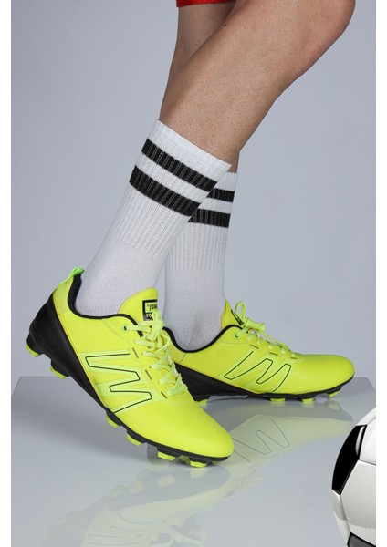 28524 Neon Yeşil - Siyah Çim Halı Saha Krampon Futbol Ayakkabısı modelleri
