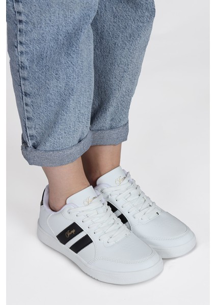 28147 Beyaz - Siyah Kadın Sneaker Günlük Spor Ayakkabı indirimleri