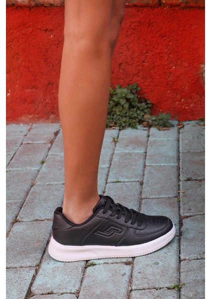 21516 Siyah - Beyaz Kadın Sneaker Günlük Spor Ayakkabı indirimleri