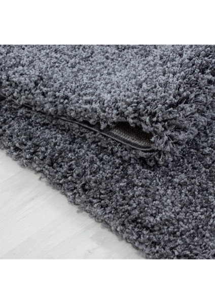 Carpettex Halı Yüksek Tüylü 30 mm Hav Yüksekliğinde Düz Gri Renkli Shaggy Halı