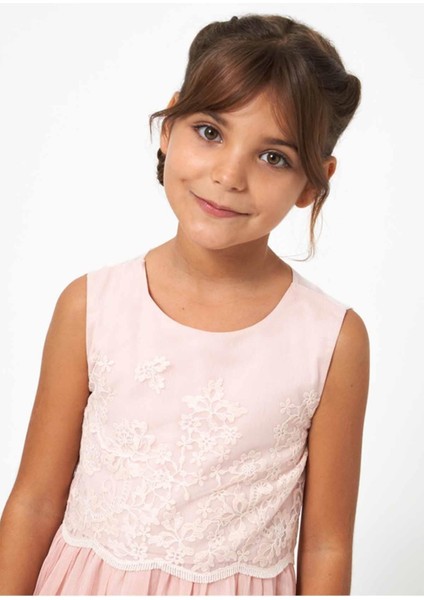 Yazlık Kız İşlemeli Elbise Pembe fiyatları