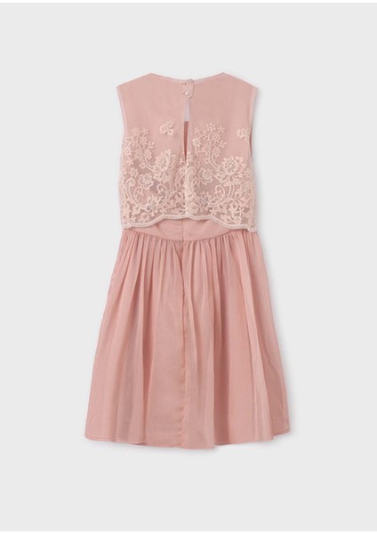 Yazlık Kız İşlemeli Elbise Pembe indirimleri