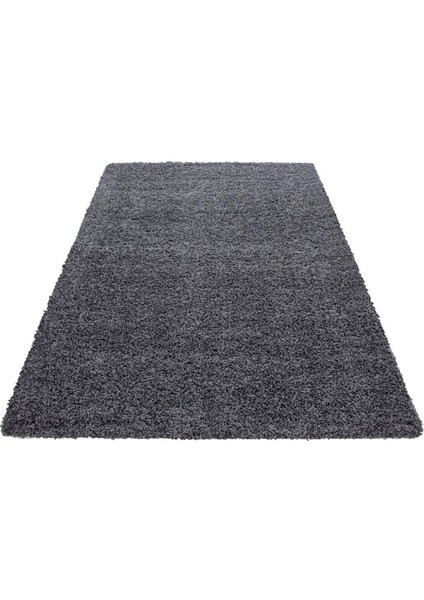 Carpettex Halı Yüksek Tüylü 30 mm Hav Yüksekliğinde Düz Gri Renkli Shaggy Halı