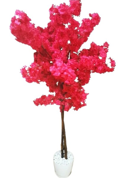 Yapay Fuşya Renk Koyu Pembe Bahardalı Ağacı 1.70 Metre Boyunda Yaz Ağacı Çiçek