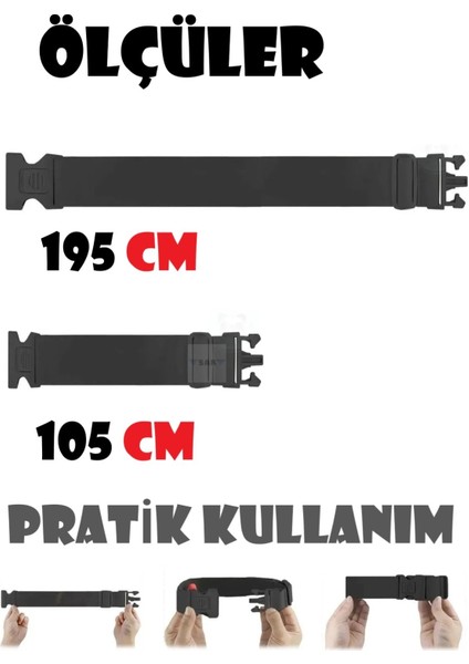 4 Adet Valiz Bavul Emniyet Kemeri Kırmızı