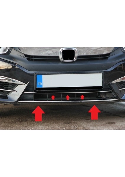 Ön Tampon Çıtaları Krom Üst Kalite 2 Parça Civic Sd 2016 ve Sonrası Modeller Için