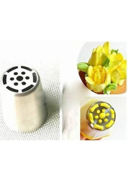 Paslanmaz Çelik Krema Sıkma Torbası Ucu (Şanti Torbası Ucu,çiçek Duy) 1 Adet + 4 Adet Şanti Torbası