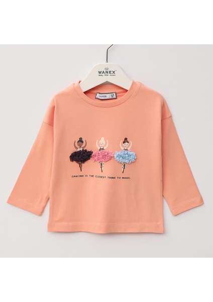 Kız Çocuk Uzun Kol Sweat - 32395 - Somon