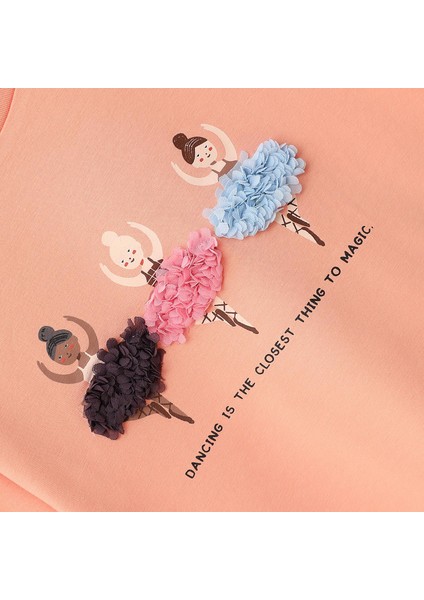 Kız Çocuk Uzun Kol Sweat - 32395 - Somon